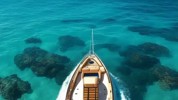 luxury boat on the ocean